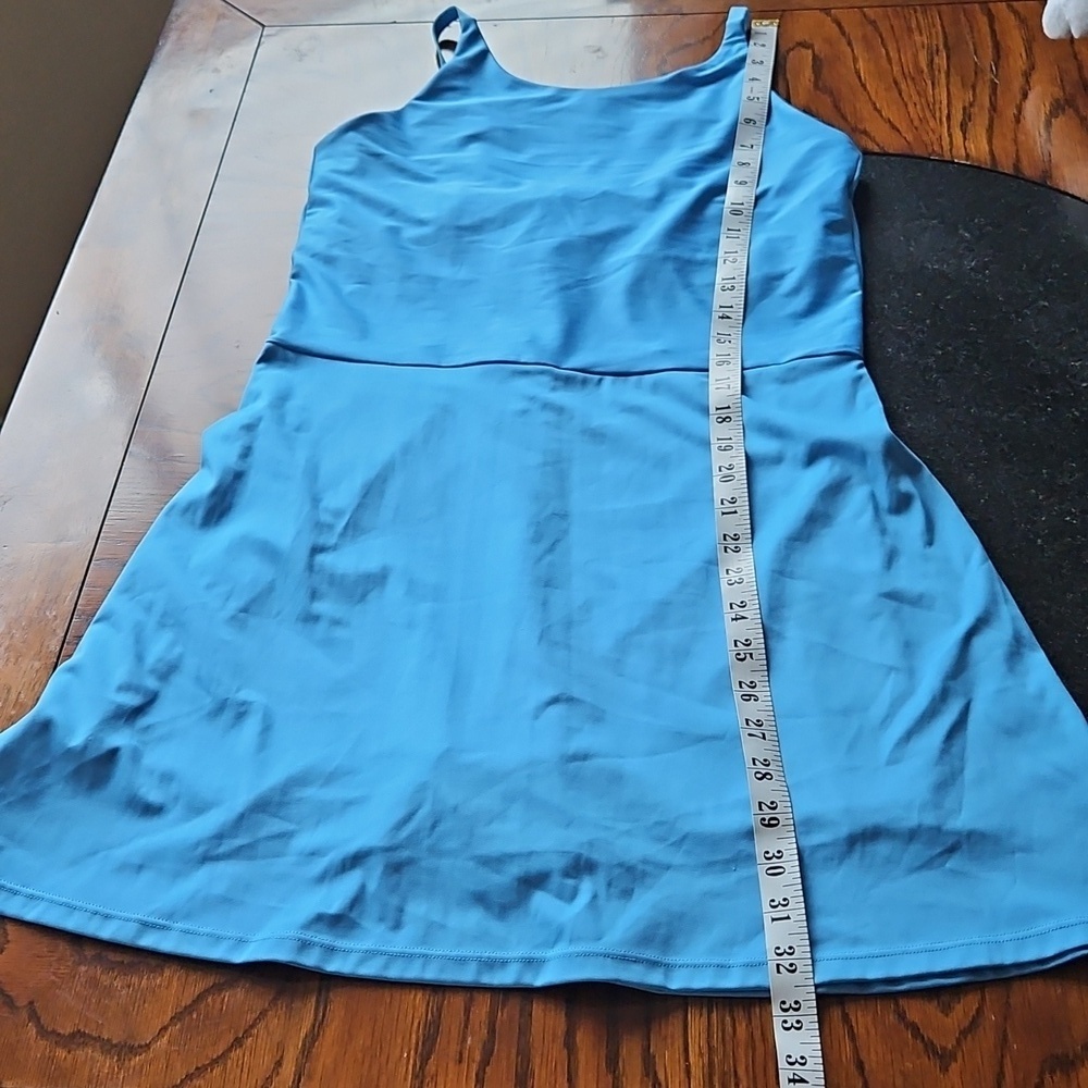 Calvin Klein Blue Performance Stretch Built In Shorts Dress L - Picture 15 of 16